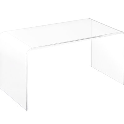 Console de 16 po de hauteur en acrylique, cascade, transparent - table basse pratique en cascade de 32 po pour votre maison