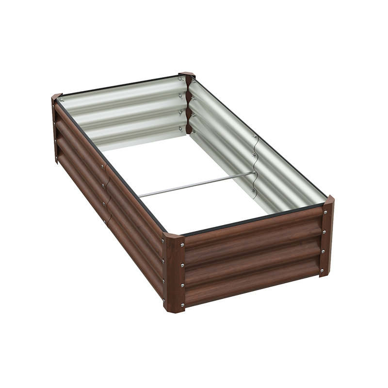 Raised Garden Bed, 28cm H x 120cm W x 60cm D, Brown