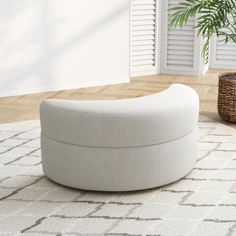 Repose-pieds demi-lune, Chenille beige