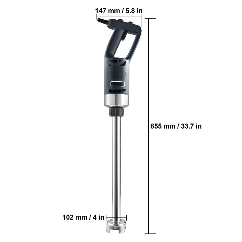Mélangeur à immersion 500W commercial - Mélangeur à vitesse variable robuste avec pales en acier inoxydable pour soupe, smoothie et purée