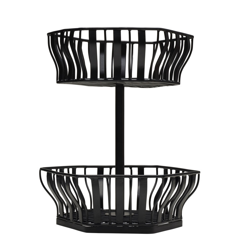 Gourmet Basics By Mikasa Hex 2 Tiered Fruit Basket