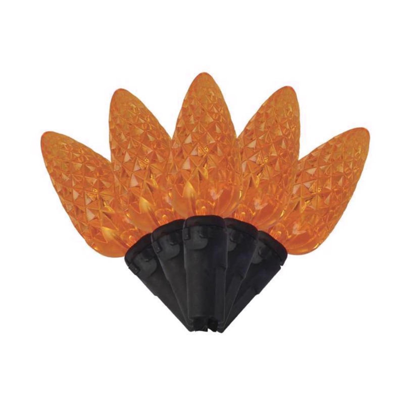  Orange 100 ct LED Anti Flicker String Lights, 7.6" H x 297" W x 6.1" D, Orange