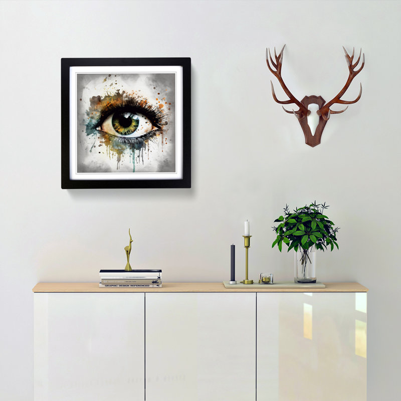 Single Picture Frame Print on Wood, Black