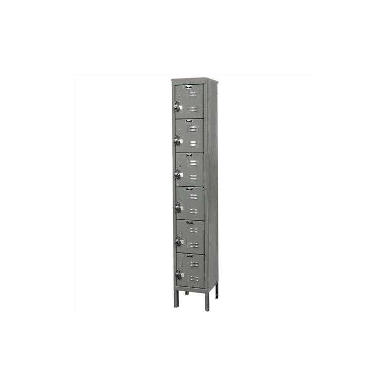 ReadyBuilt 6 Tier 1 Wide Employee Locker, Gris foncé, L 12 po x P 15 po x H 78 po