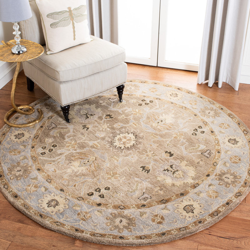 Tingley Hand Tufted Wool Pile Oriental Rug, Round 6'