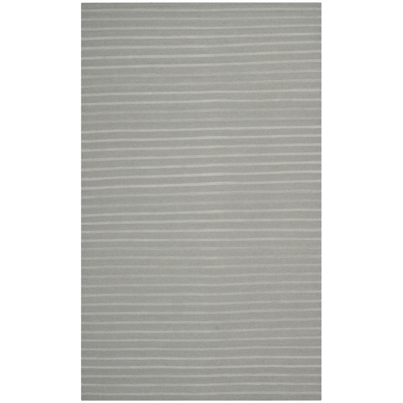 Rodgers Hand Woven Flat Weave Wool Striped Rug, Rectangle 6' x 9'