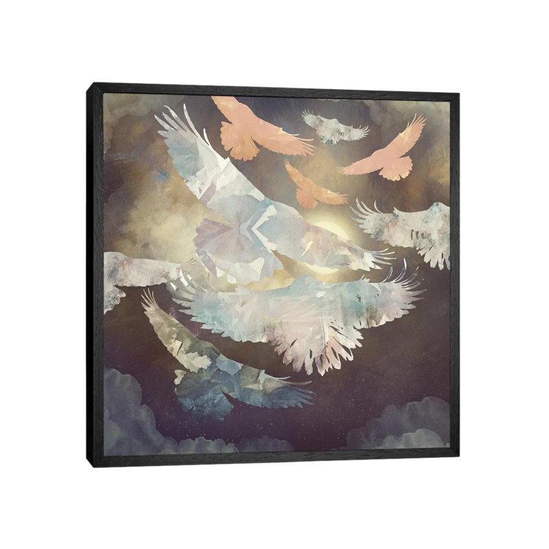Moonlight Flight - Print on Canvas, Black Framed, 66.04 cm H x 66.04 cm W