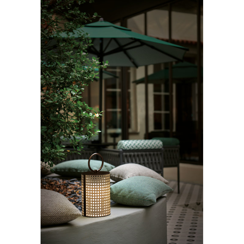 Clara Battery Operated Outdoor Floor Lamp, Bronze Lacquered, 13.28" H x 6.42" W x 6.42" D