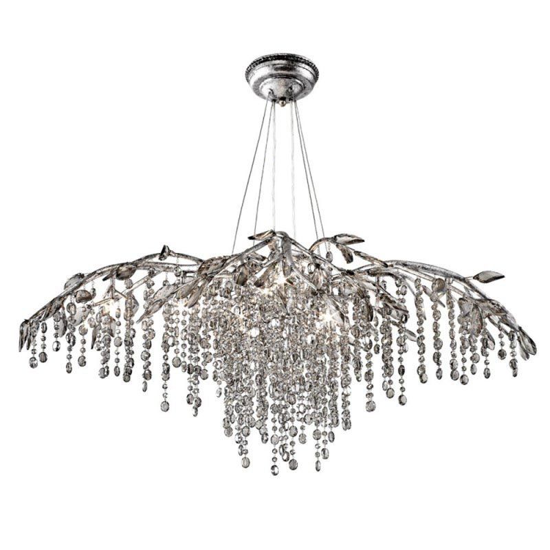 Lustre suspendu branche d'automne clair, Feuille d'or, Rose, 20" Wide x 22" Height