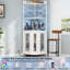 Meuble-bar Conner avec rangement pour bouteilles de vin et bande DEL-1570163199