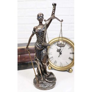Miniature Scale of Justice Achievement Award Mini Desk Clock