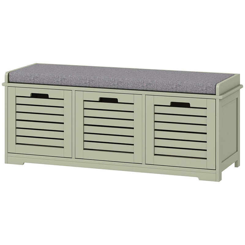 3 Pair Shoe Storage Bench, Green