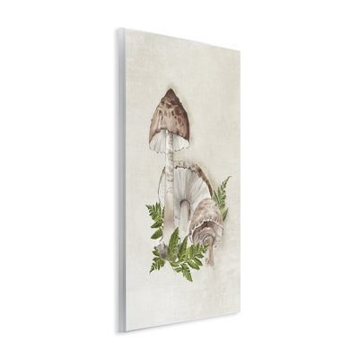 Art mural beige sur champignon et fougère par Eli Jones