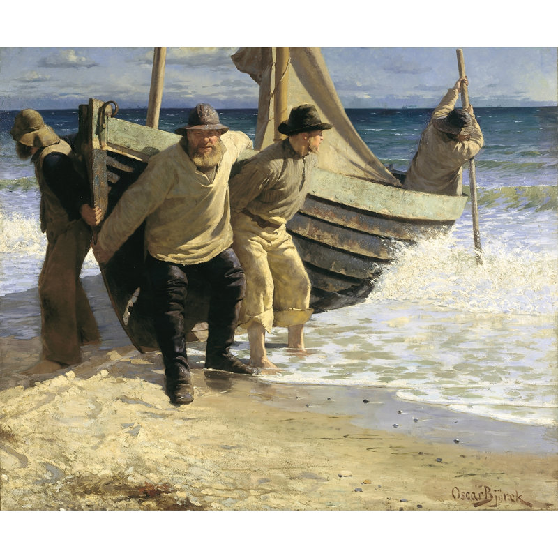 Lancement du bateau. Skagen (1884), H 15 po x l 17 po