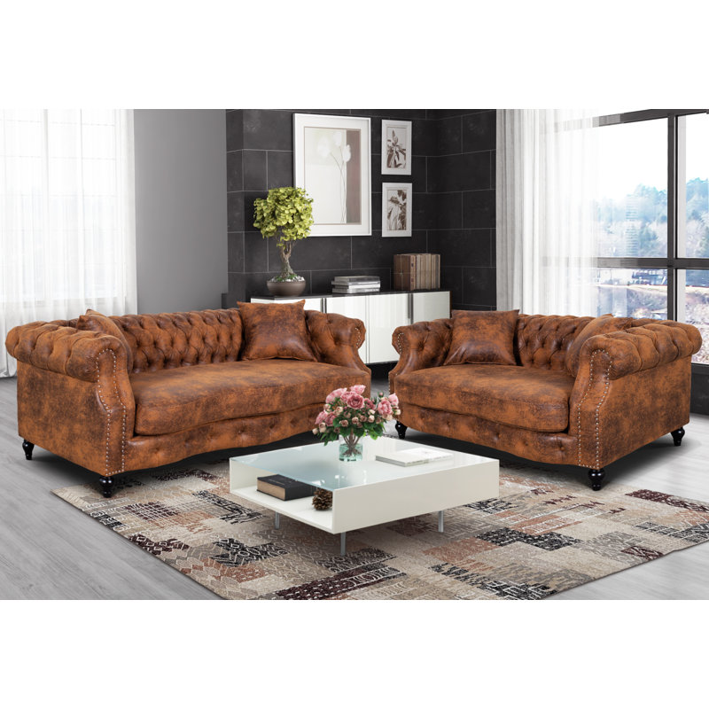Mogadore 2 - Piece Living Room Set, Brown