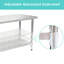 Table de travail commerciale en acier inoxydable de 24 po x 72 po pour les espaces restreints, pieds galvanisés, facile à nettoyer, équipement sous la table, calibre 18, rouille, assemblage,
