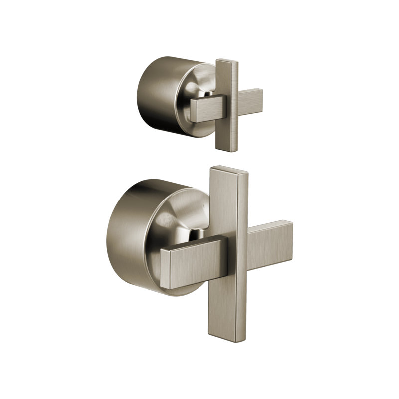 Levoir® Pressure Balance Valve with Integrated 6-Function Diverter Trim, Luxe Nickel, Cross