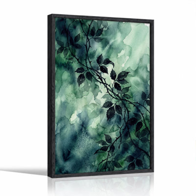 Aquarelle sur toile vert foncé