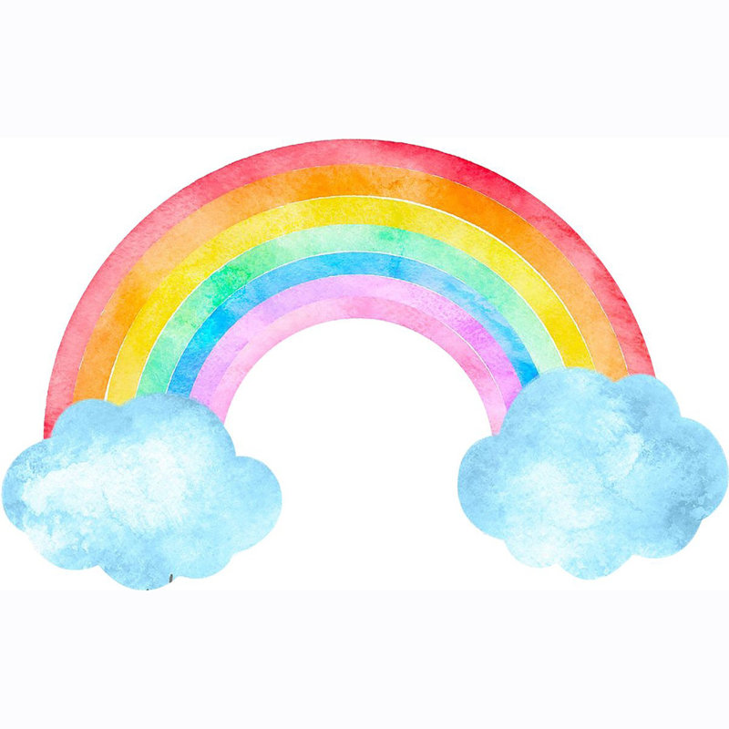Adhésif décoratif nuages arc-en-ciel