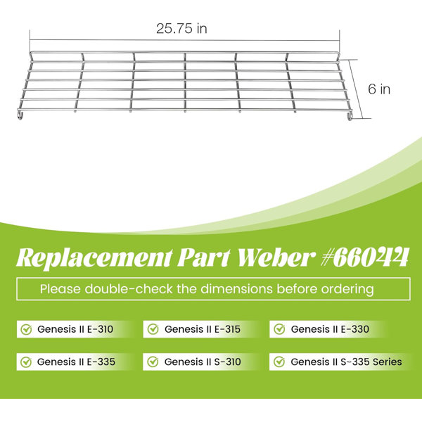 Pet Planet Warming Rack For Weber 66044 Genesis II/II LX 300 Series GS4 ...