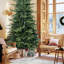 Arbre de Noël vert en PVC + PE avec 919 pointes - Arbre à charnières plein et luxuriant avec support en métal, assemblage facile, conception d'aiguille mixte réaliste-1490639780