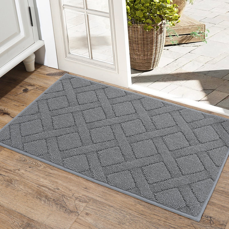 Non-Slip Indoor Doormat, 50.8cm W x 81.3cm L, Grey