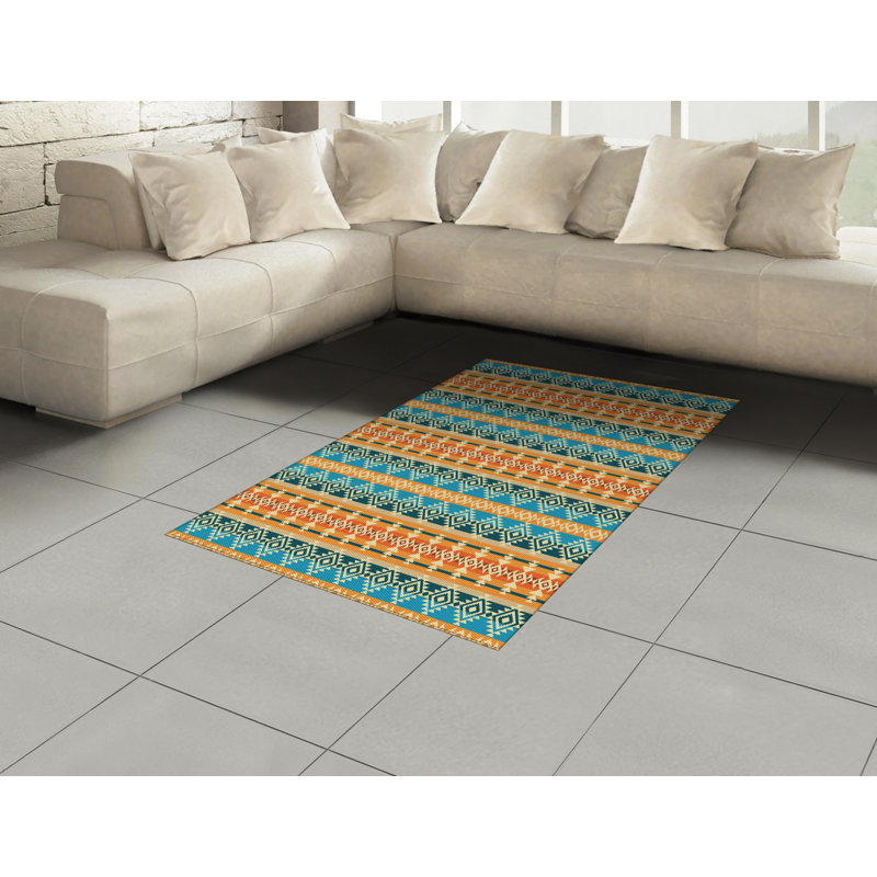 Tapis décoratif à haute densité en fibres de polyester à haute densité de style mexicain Southwestern