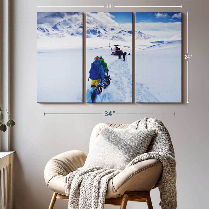 «Heli Snowboarding», 3 pièces, H 24 po x l 38 po