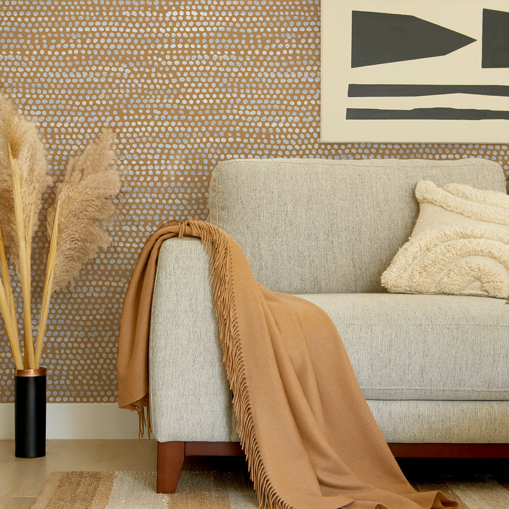 Jacques Self-Adhesive Wallpaper Roll, Toasted Turmeric