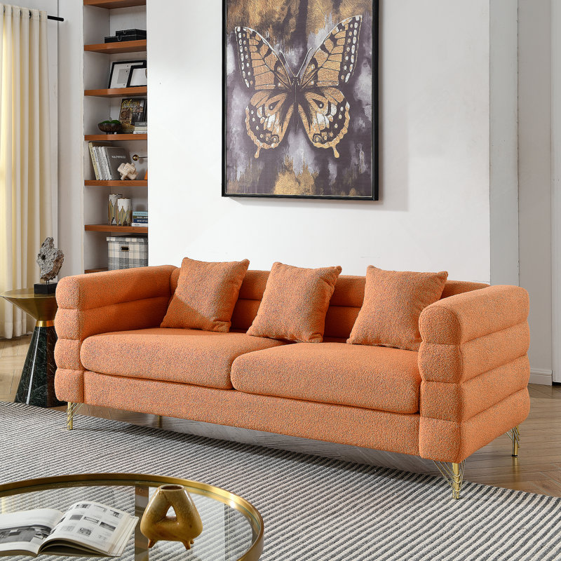 Canapé modulaire surdimensionné à 3 places, canapé modulaire en tissu Comfort, Orange