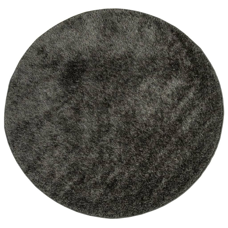 Rug "ISTAN" High Pile Shiny Look Anthracite, Round  160cm