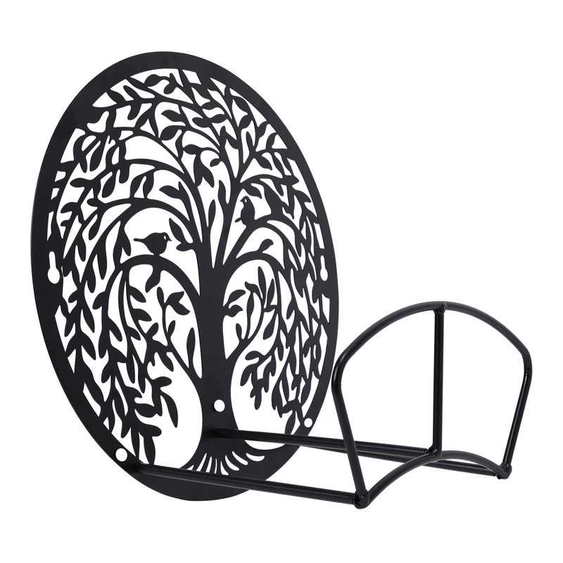 Support de boyau d'arrosage, support de moulinet à eau de jardin, support de fer à eau extérieur, support de tuyau extérieur, support de tuyau d'eau décoratif, motif d'arbre