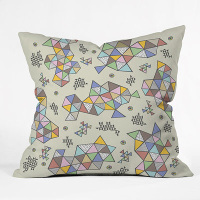 Andi Bird Edgewise Wheat Throw Pillow