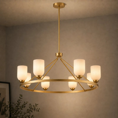 8 - Light Wagon Wheel Chandelier