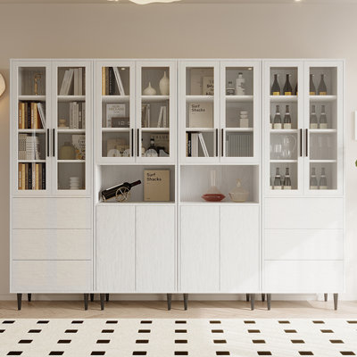 Wilma 94.4"W Book Cabinet Storage Bookcase