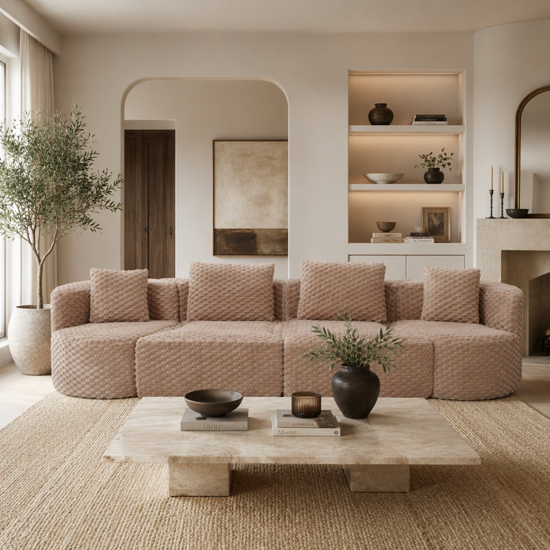 Canapé modulaire modulaire 137,8 po, Camel