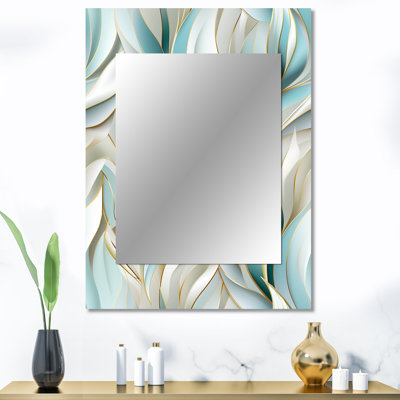 Kelyn vert et blanc scintillant Dazzle Glamour - miroir décoratif glam, glam, miroir mural moderne et contemporain, impression d'art en métal