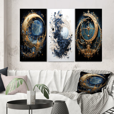 " Islam Art Crescent Moon " 3 - Pieces