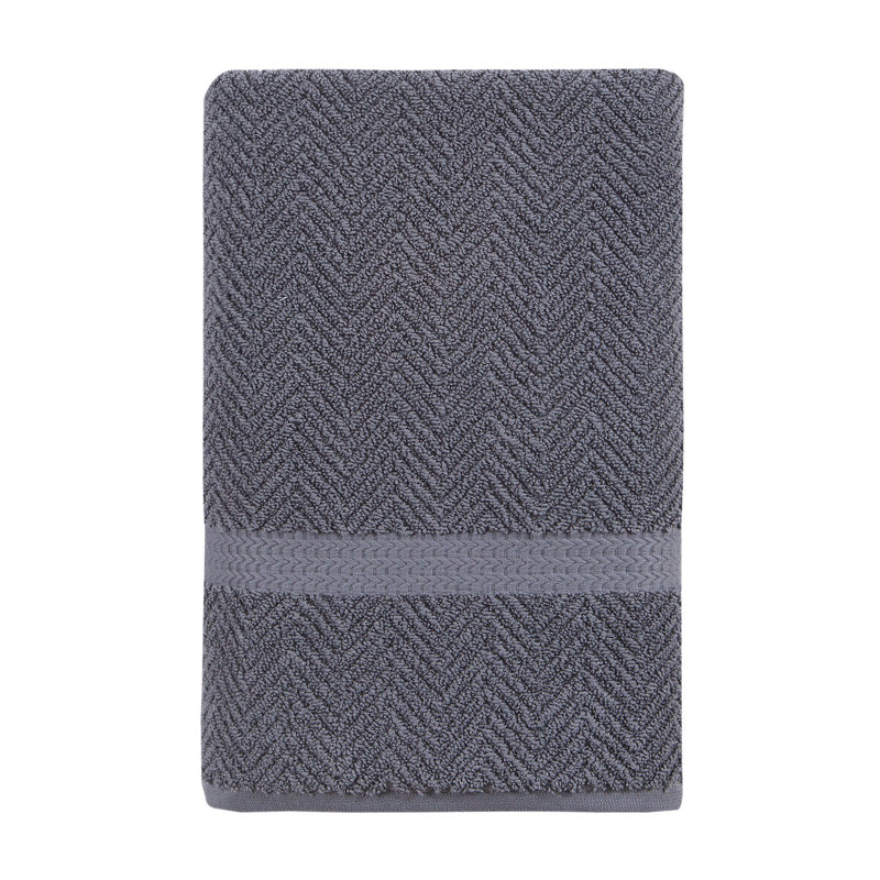Vandewa Plush Jacquard Bath Towel, Gray