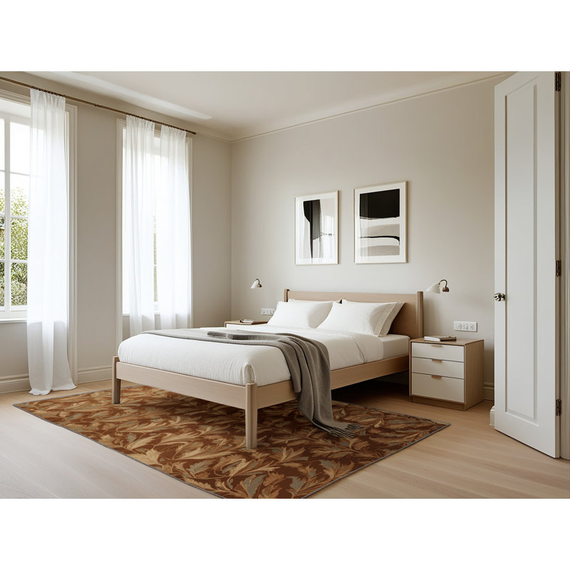 Tapis brun lavable à la machine, Rectangle 5 pi x 7 pi