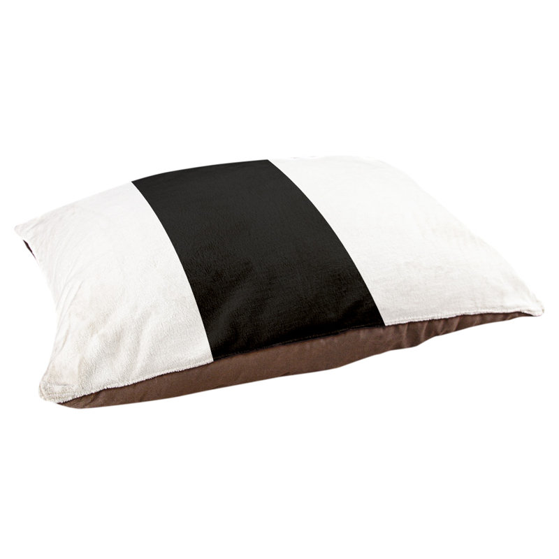 Coussin Detroit, White/Black, Medium (28" W x 18" D x 6" H)
