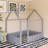 Wood Bed House Bed Frame With Fence-207616652-207616655