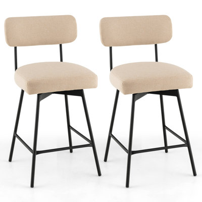 Lewanna Upholstered Bar Stool with Steel Frame