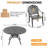 Patio Dining Set with Round Table , Blue Cushions Included-94516924