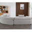 Option courbée grise à 4 places - tissu bouclé, style de salon moderne, pour un espace confortable