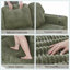 Canapé-lit modulaire en L avec lit escamotable et rangement, canapé-lit 5 places avec chargement USB, conception convertible pour salon, appartement, tissu en velours côtelé, vert olive-924392101