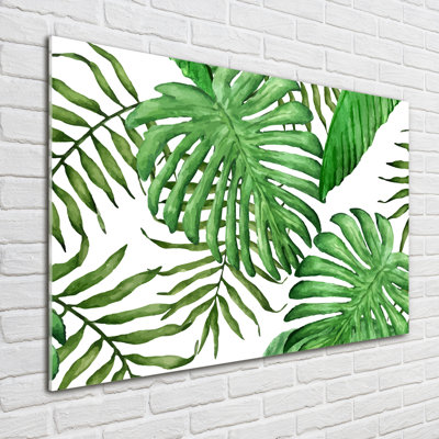 Tropical Leaves - No Frame Print on Glass