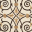 Tapis ivoire / brun foncé en laine crocheté à la main Helena-74844210