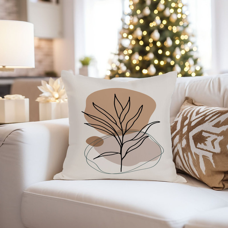 Botanical Leaf Boho Bohemian Boho Leaf, 18" x 18"