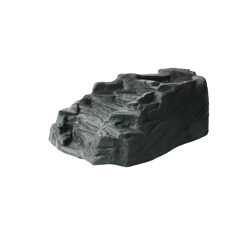 Black Heavy-Duty Molded Rock Waterfall for Ponds